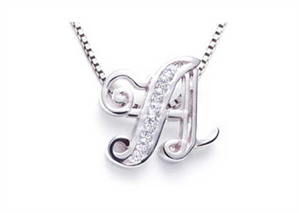 Rhodium Plated | Alphabet Pendants